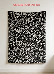 Chanel Monogram Flannel Sofa Throw Blanket – Black White IMG_7265